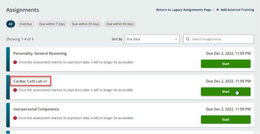 Screenshot showing the second step in the Content Outlines journey