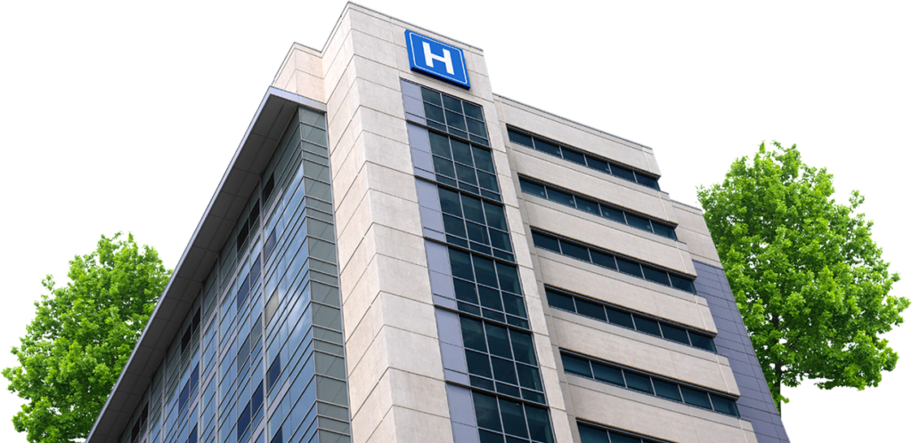 Image of a Hospital surrounded by trees